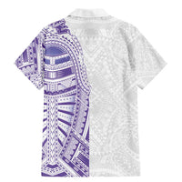 Traditional Polynesian Art Tattoos Family Matching Mermaid Dress and Hawaiian Shirt Purple Color - Polynesian Pride