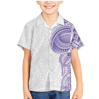 Traditional Polynesian Art Tattoos Family Matching Mermaid Dress and Hawaiian Shirt Purple Color - Polynesian Pride