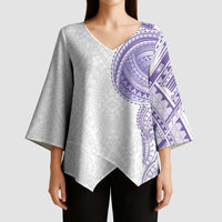 Traditional Polynesian Art Tattoos Kimono Sleeve Blouse Purple Color - Polynesian Pride