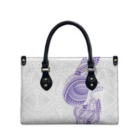 Traditional Polynesian Art Tattoos Leather Bag Purple Color - Polynesian Pride