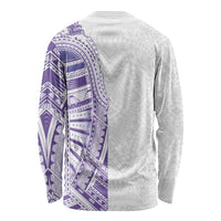 Traditional Polynesian Art Tattoos Long Sleeve Shirt Purple Color - Polynesian Pride