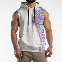 Traditional Polynesian Art Tattoos Sleeveless Hoodie Purple Color - Polynesian Pride