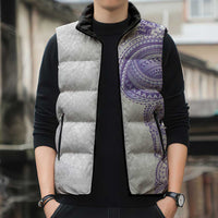 Traditional Polynesian Art Tattoos Sleeveless Puffer Jacket Purple Color - Polynesian Pride