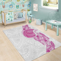 Traditional Polynesian Art Tattoos Area Rug Pink Color - Polynesian Pride