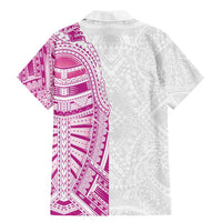 Traditional Polynesian Art Tattoos Family Matching Mermaid Dress and Hawaiian Shirt Pink Color - Polynesian Pride