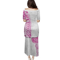 Traditional Polynesian Art Tattoos Family Matching Puletasi and Hawaiian Shirt Pink Color - Polynesian Pride