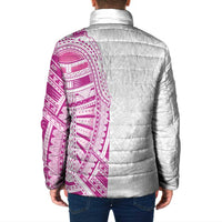 Traditional Polynesian Art Tattoos Padded Jacket Pink Color - Polynesian Pride