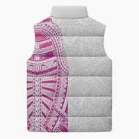 Traditional Polynesian Art Tattoos Sleeveless Puffer Jacket Pink Color - Polynesian Pride