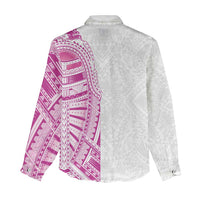 Traditional Polynesian Art Tattoos Women Casual Shirt Pink Color - Polynesian Pride