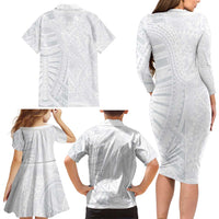 Lotu Tamaiti Family Matching Long Sleeve Bodycon Dress and Hawaiian Shirt Traditional Samoan Art Tattoos LT03 - Polynesian Pride