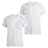 Lotu Tamaiti Women V-Neck T-Shirt Traditional Samoan Art Tattoos - Polynesian Pride