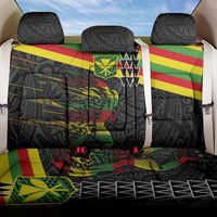 Kanaka Maoli Running Back Car Seat Cover Kakau Pattern with Kanaka Maoli Flag Color LT03 One Size Black - Polynesian Pride