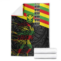 Kanaka Maoli Running Blanket Kakau Pattern with Kanaka Maoli Flag Color