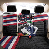 Honolulu Running Race Back Car Seat Cover Hawaii Marathon Kakau Art with Hibiscus and National Flag Style LT03 - Polynesian Pride