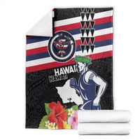 Honolulu Running Race Blanket Hawaii Marathon Kakau Art with Hibiscus and National Flag Style