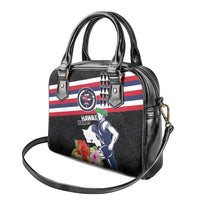 Honolulu Running Race Shoulder Handbag Hawaii Marathon Kakau Art with Hibiscus and National Flag Style LT03 - Polynesian Pride