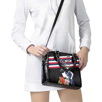 Honolulu Running Race Shoulder Handbag Hawaii Marathon Kakau Art with Hibiscus and National Flag Style LT03 - Polynesian Pride