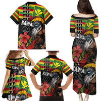 Kanaka Maoli Ikaika Warrior Family Matching Puletasi and Hawaiian Shirt Hibiscus Kakau Art and Tapa Tribal Pattern LT03 - Polynesian Pride