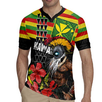 Kanaka Maoli Ikaika Warrior Rugby Jersey Hibiscus Kakau Art and Tapa Tribal Pattern LT03 - Polynesian Pride