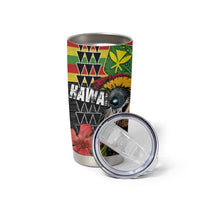 Kanaka Maoli Ikaika Warrior Tumbler Cup Hibiscus Kakau Art and Tapa Tribal Pattern LT03 - Polynesian Pride