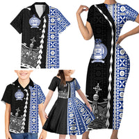 Fiji Queen Victoria School Family Matching Short Sleeve Bodycon Dress and Hawaiian Shirt Tapa and Polynesian Tribal Pattern Half Style LT03 - Polynesian Pride