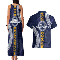 Fiji Ratu Kadavulevu School Couples Matching Tank Maxi Dress and Hawaiian Shirt Tapa and Polynesian Tribal Pattern LT03 - Polynesian Pride
