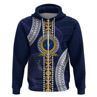 Fiji Ratu Kadavulevu School Hoodie Tapa and Polynesian Tribal Pattern LT03 Zip Hoodie Blue - Polynesian Pride