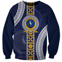 Fiji Ratu Kadavulevu School Sweatshirt Tapa and Polynesian Tribal Pattern LT03 Unisex Blue - Polynesian Pride