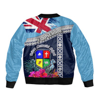 Fiji Lelean Memorial School Bomber Jacket Tapa and Polynesian Tribal Pattern LT03 - Polynesian Pride