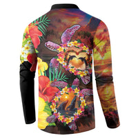 Hawaiian Sea Animals Love Couple Button Sweatshirt Aloha Sunset Symphony