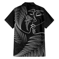 New Zealand Valentine's Day Family Matching Off Shoulder Maxi Dress and Hawaiian Shirt Silver Fern and Line Art Love Couple LT03 - Polynesian Pride