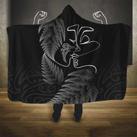 New Zealand Valentine's Day Hooded Blanket Silver Fern and Line Art Love Couple
