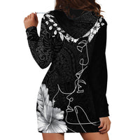 Hawaii Valentine Day Hoodie Dress Polynesian Line Art Love Couple Hibiscus Tribal Pattern LT03 - Polynesian Pride