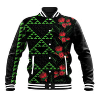 Hawaiian Green Kakau Art Tattoo-Ohia Lehua and Taro Leaves Baseball Jacket