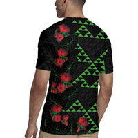 Hawaiian Green Kakau Art Tattoo-Ohia Lehua and Taro Leaves Rugby Jersey LT03 - Polynesian Pride