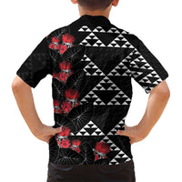 Hawaiian White Kakau Art Tattoo-Ohia Lehua and Taro Leaves Family Matching Summer Maxi Dress and Hawaiian Shirt