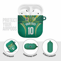 Custom Cook Islands Rugby AirPods Case Tatau Art Sport Style Green Color LT03 - Polynesian Pride