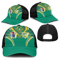 Cook Islands Rugby Baseball Net Cap Tatau Art Sport Style Green Color