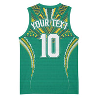 Custom Cook Islands Rugby Basketball Jersey Tatau Art Sport Style Green Color LT03 - Polynesian Pride