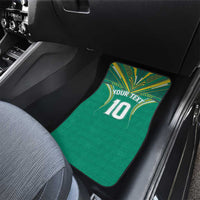 Custom Cook Islands Rugby Car Mats Tatau Art Sport Style Green Color