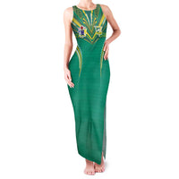 Custom Cook Islands Rugby Family Matching Tank Maxi Dress and Hawaiian Shirt Tatau Art Sport Style Green Color LT03 Mom's Dress Green - Polynesian Pride