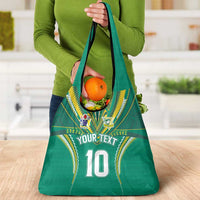 Custom Cook Islands Rugby Grocery Bag Tatau Art Sport Style Green Color LT03 - Polynesian Pride