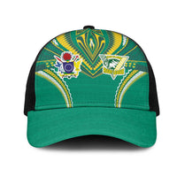 Cook Islands Rugby Mesh Trucker Cap Tatau Art Sport Style Green Color