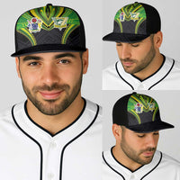 Cook Islands Rugby Baseball Net Cap Tatau Art Sport Style Black Color