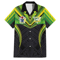 Custom Cook Islands Rugby Family Matching Mermaid Dress and Hawaiian Shirt Tatau Art Sport Style Black Color LT03 Dad's Shirt - Short Sleeve Black - Polynesian Pride