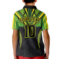Custom Cook Islands Rugby Kid Polo Shirt Tatau Art Sport Style Black Color LT03 - Polynesian Pride