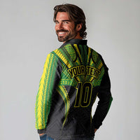 Custom Cook Islands Rugby Long Sleeve Polo Shirt Tatau Art Sport Style Black Color LT03 - Polynesian Pride