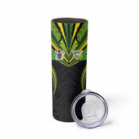 Custom Cook Islands Rugby Skinny Tumbler Tatau Art Sport Style Black Color