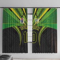 Custom Cook Islands Rugby Window Curtain Tatau Art Sport Style Black Color