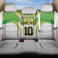 Custom Cook Islands Rugby Back Car Seat Cover Tatau Art Sport Style White Color LT03 One Size White - Polynesian Pride